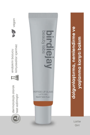 PEPTIDE LIP GLASS - LATTE GIRL - Lip Glass - BIRDIEJAY BEAUTY LABS